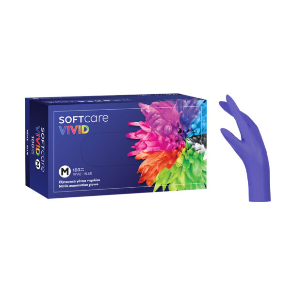 Γάντια νιτριλίου soft touch vivid γαλάζιο medium