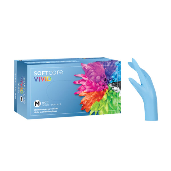 Γάντια νιτριλίου soft touch vivid γαλάζια large