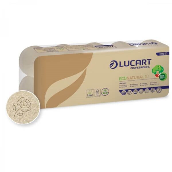 Χαρτί υγείας lucart eco natural 2ply 66γρ x 10 ρολά γκοφρέ