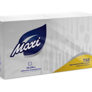 Χαρτοπετσέτα εστιατορίου Maxi 1 φύλλο σκληρή 23X24 750Τ