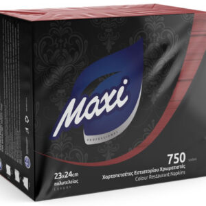 Χαρτοπετσέτα maxi 23*24 1ply πολυτελείας 750τ κόκκινη