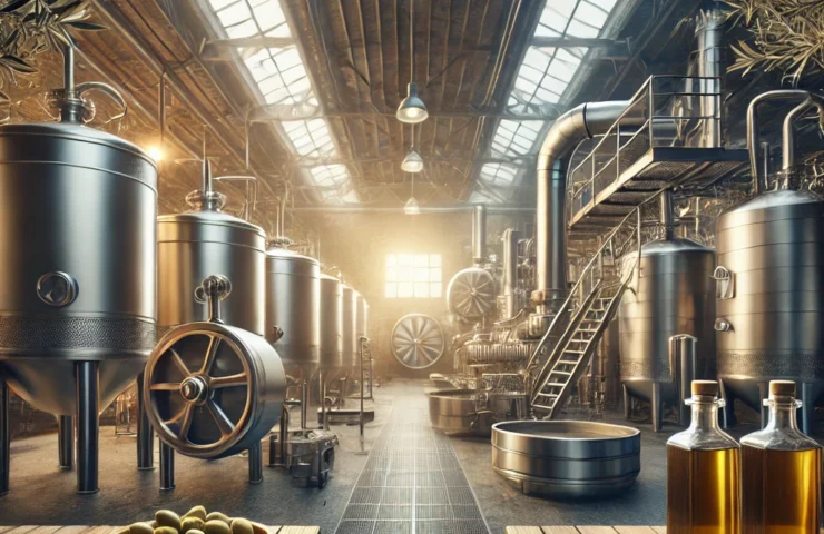 the interior of an olive mill