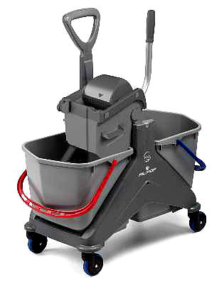 One Fred Flat Mop Double Bucket Cart